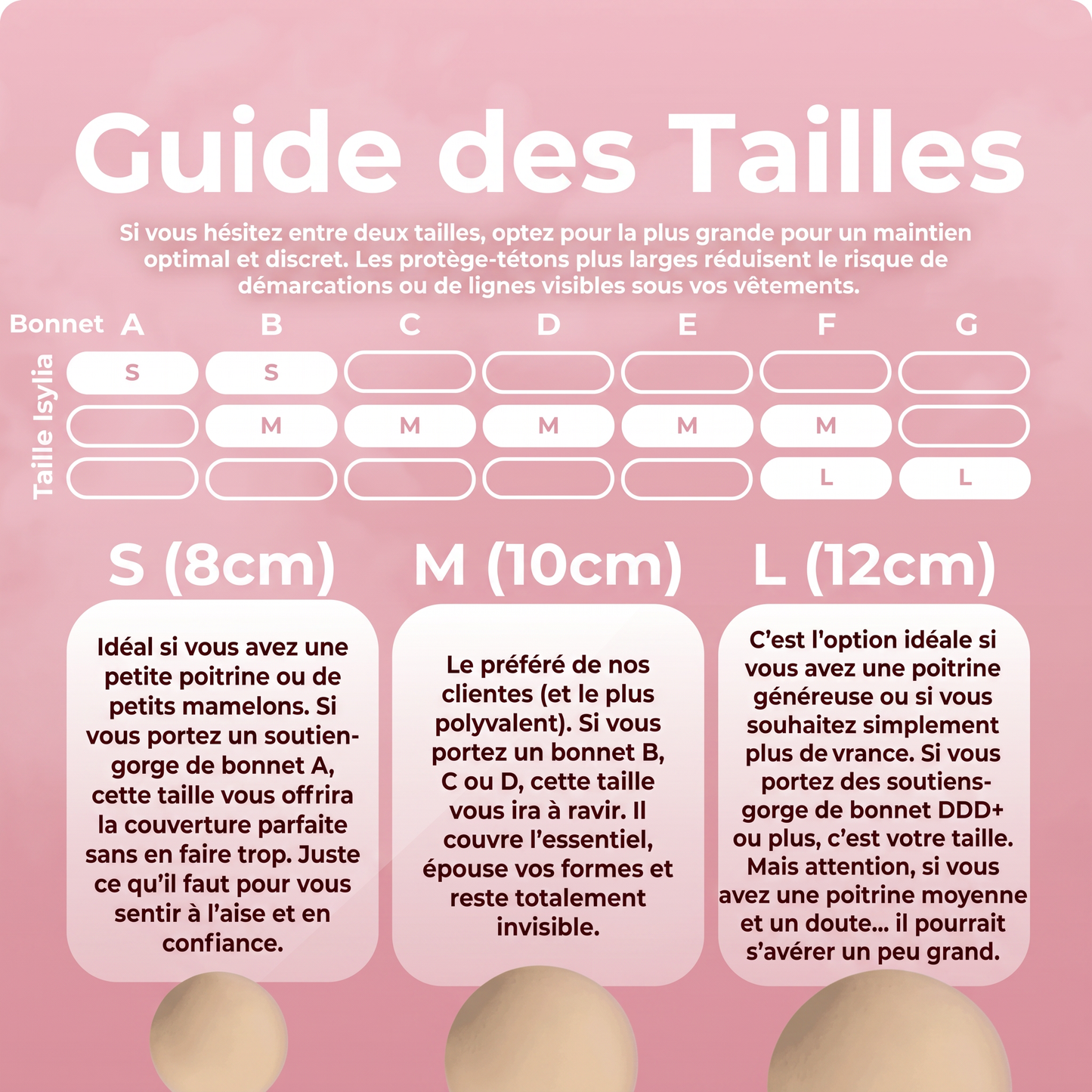 Cache-tétons ronds sans adhésif